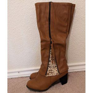 Knee High Cowgirl Heel Boots